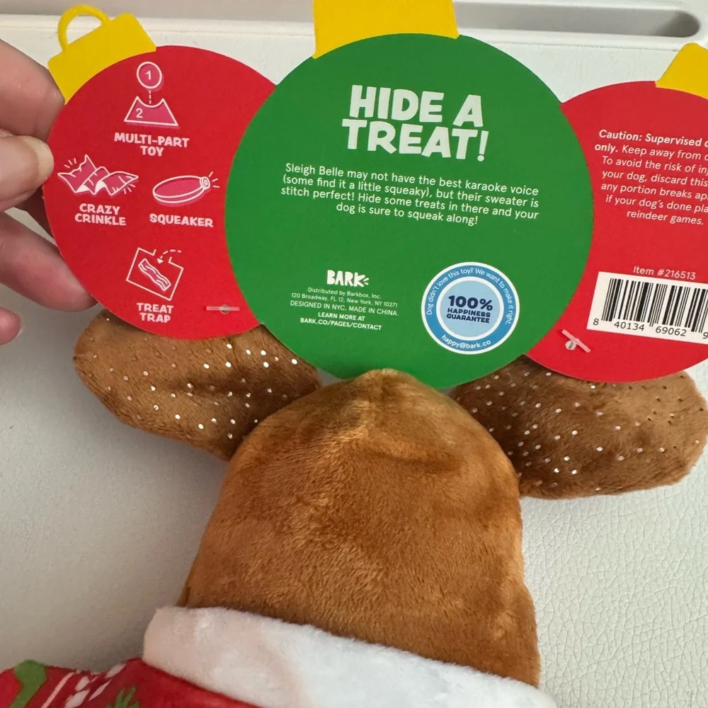 NWT Bark Sleigh Belle dog toy